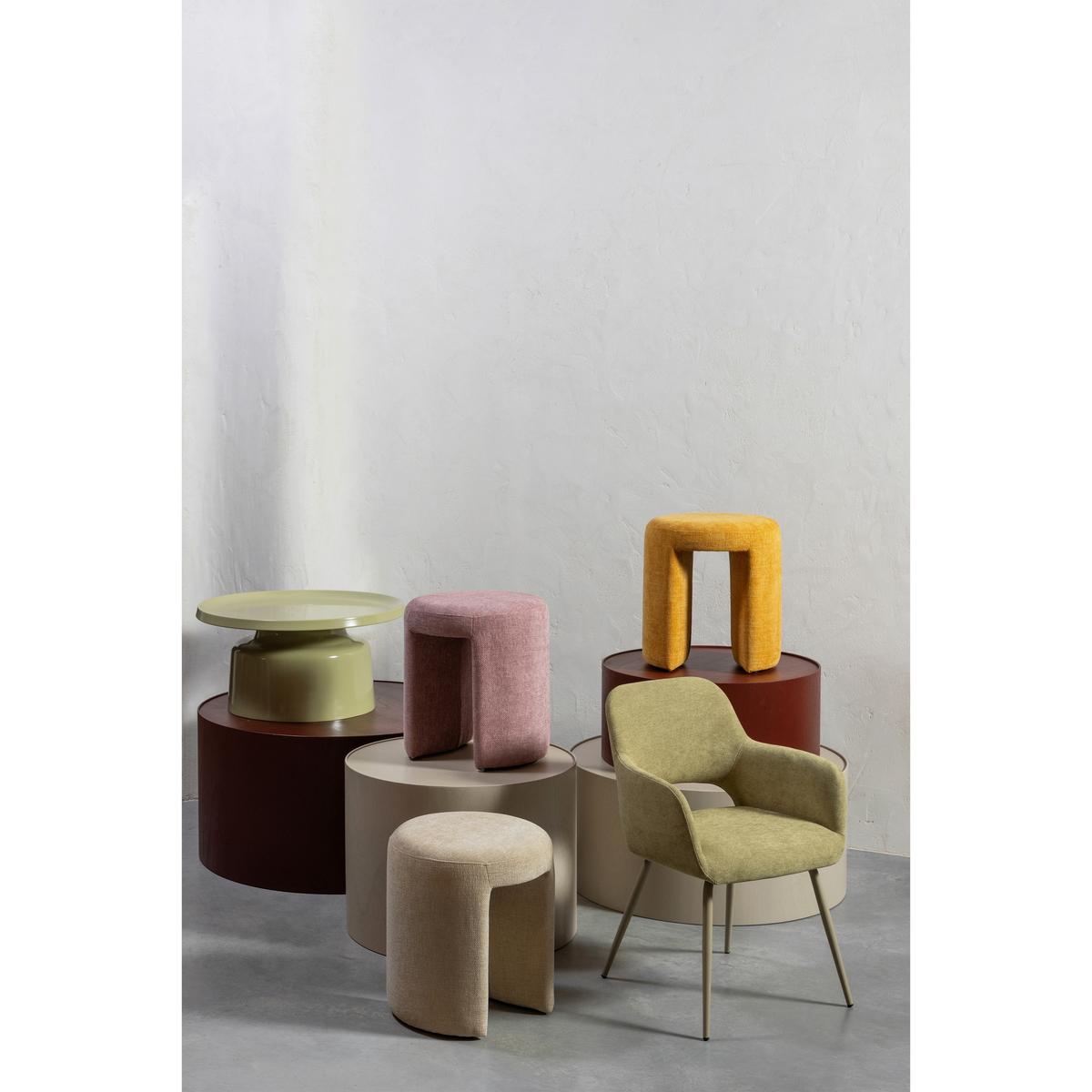 Armlehnstuhl-Set Jenny Braun B: 58cm - Dunkelbraun/Braun, MODERN, Textil/Metall (58/80/58cm) - Livetastic