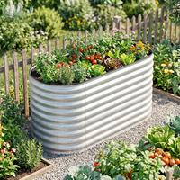 Hochbeet, Silber LxBxH: ca. 160x80x80 cm - Silberfarben, Basics, Metall (160/80/80cm) - Prestige Home