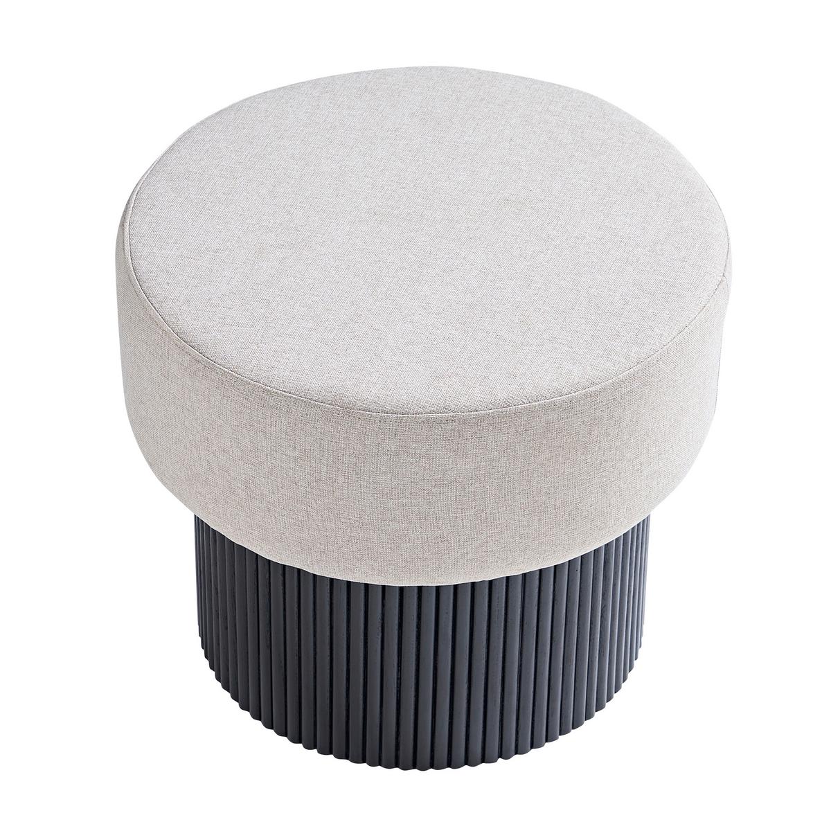 Hocker Grau, Schwarz B: 50cm - Schwarz/Grau, MODERN, Holzwerkstoff/Textil (50/43/50cm) - Livetastic