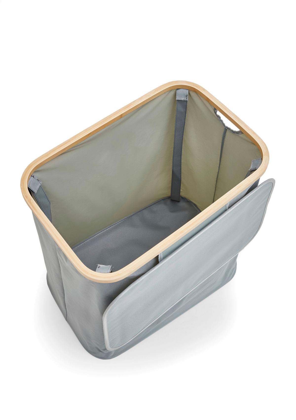 Wäschekorb Grau B: 57 cm - Grau, Design, Holzwerkstoff/Textil (57/60/37cm) - MID.YOU