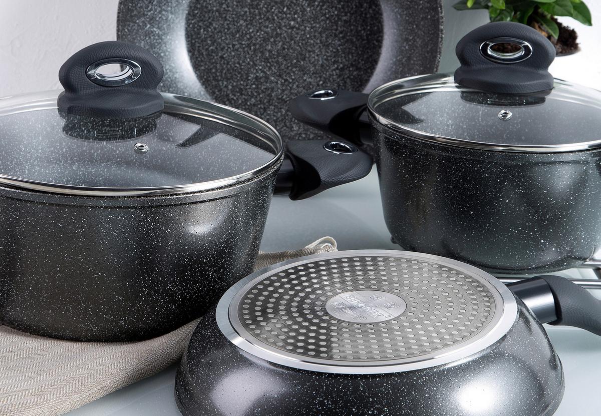 Bratpfanne Orion D: 24 cm Aluminium Antihaftbeschichtet - Dunkelgrau, Basics, Kunststoff/Metall