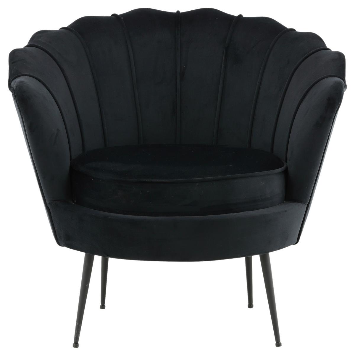 Sessel Calais - Schwarz, Design, Textil/Metall (83/76/77cm) - Livetastic