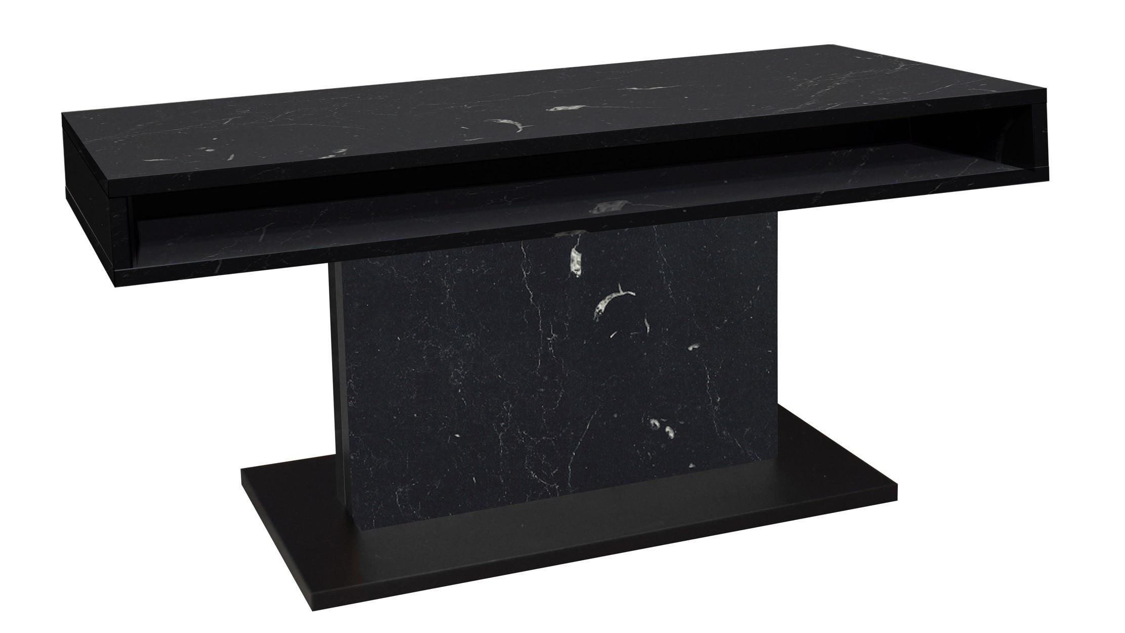 Couchtisch Lift Schwarz B: 110 Cm - Schwarz/Eiche Artisan, Design, Holzwerkstoff/Metall (110/58-77/60cm) - MID.YOU