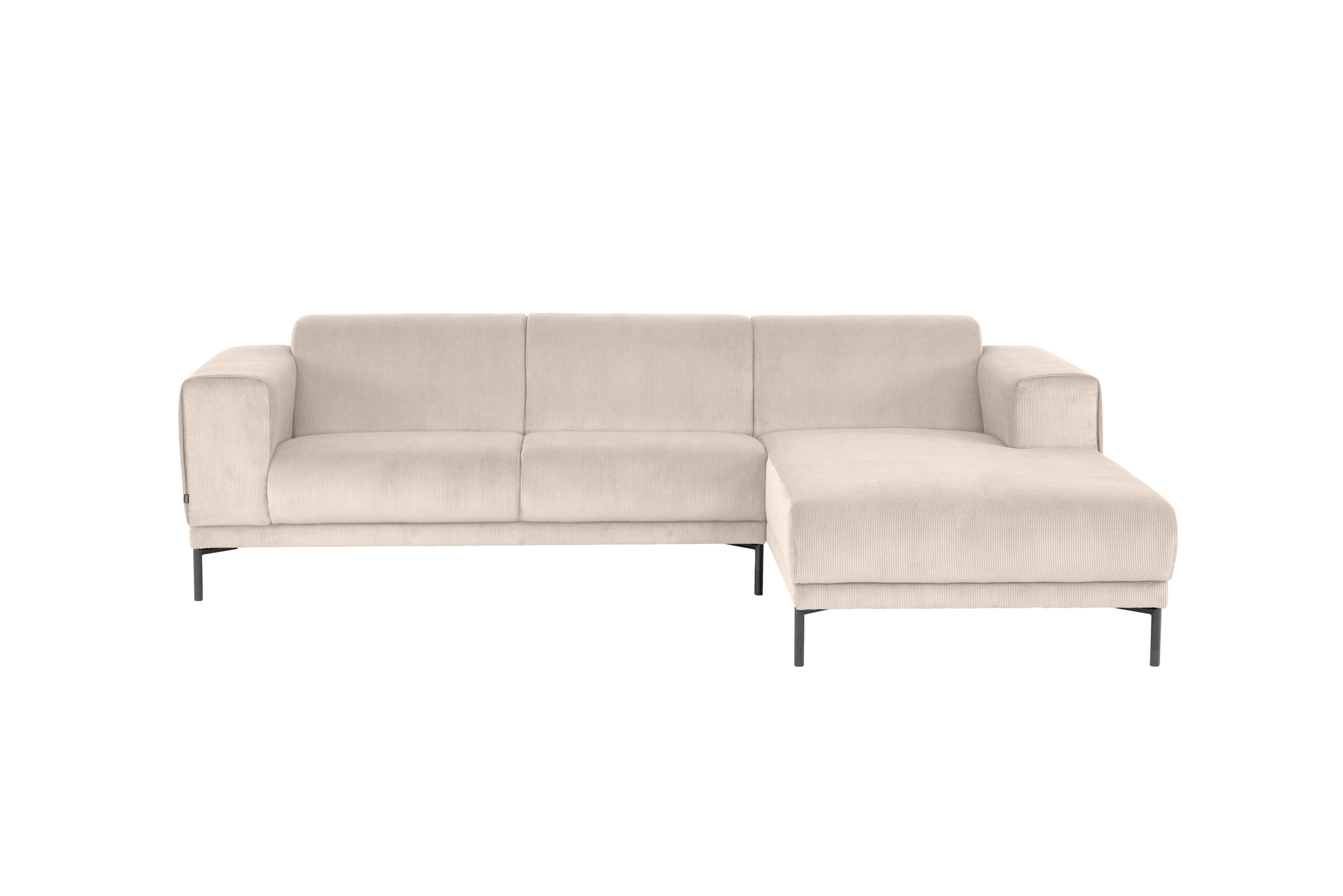Ecksofa Erno Beige S: 262 cm - Beige/Schwarz, Design, Textil (262/183cm) - MID.YOU