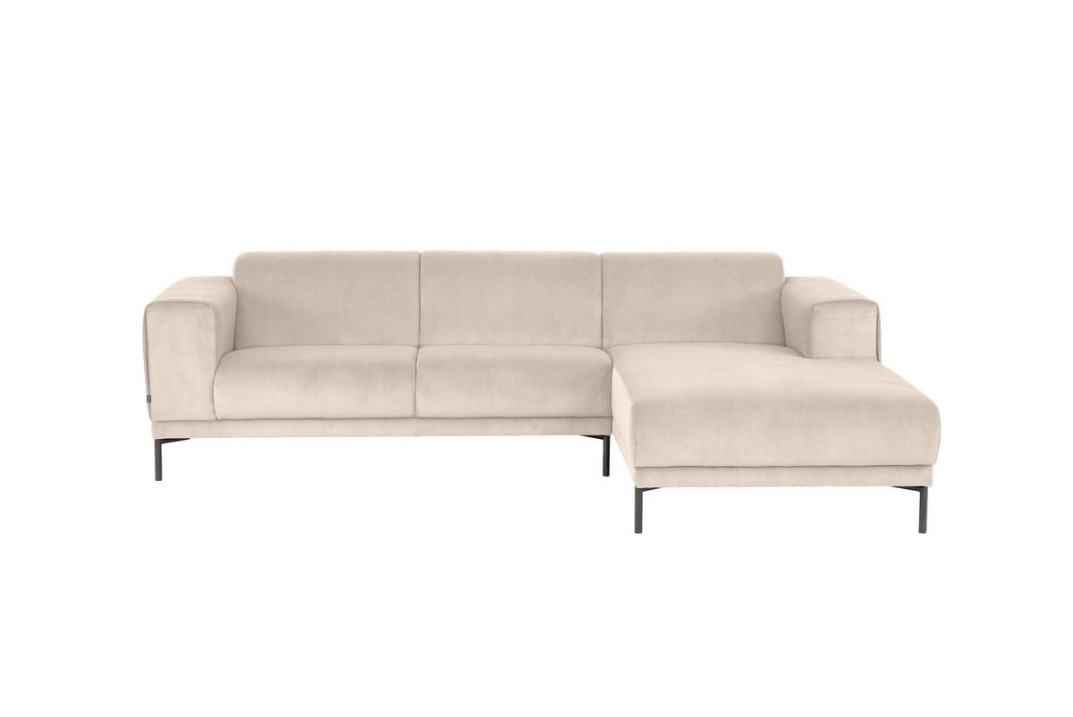 Ecksofa Erno Beige S: 262 Cm - Beige/Schwarz, Design, Textil (262/183cm) - MID.YOU