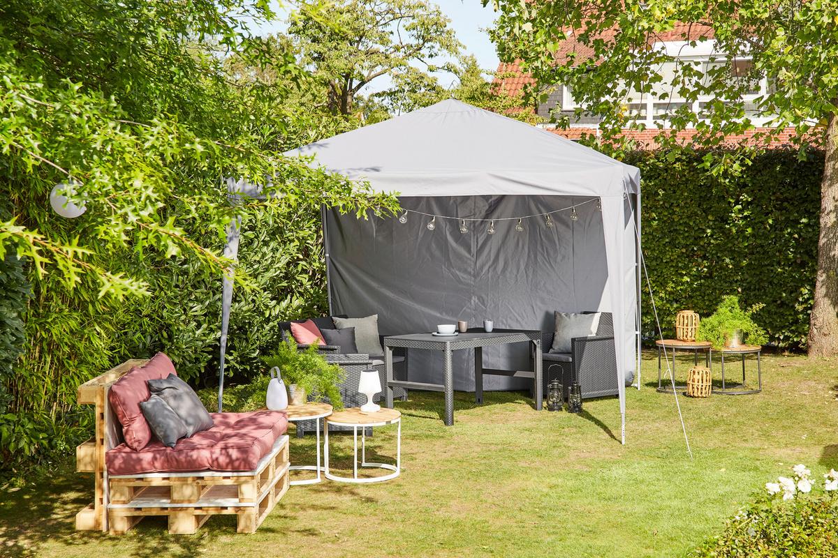 Pavillon Starter Bxhxt 3x2,6x3 M Mit Tragetasche - Grau, KONVENTIONELL, Textil/Metall (300/260/300cm) - Siena Garden