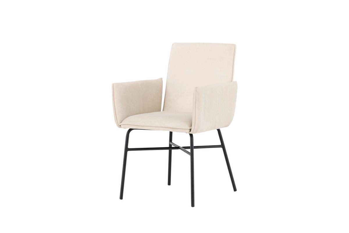 Stuhl Petra Schwarz/Beige B: 57 cm - Beige/Schwarz, MODERN, Textil/Metall (57/87/60cm) - Livetastic