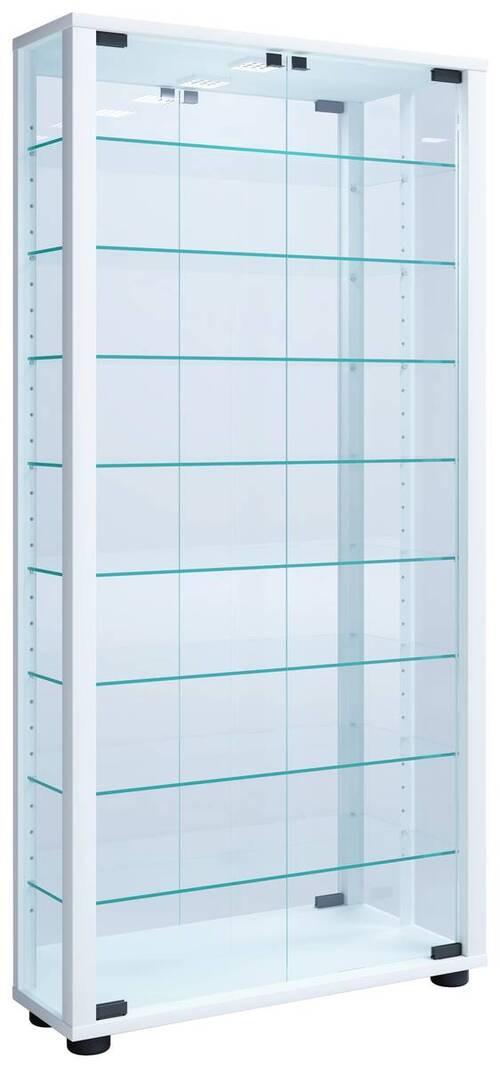 Závesná vitrína Vitrosa biela - čierna/biela, Modern, kompozitné drevo/plast (59/114,3/18cm) - MID.YOU