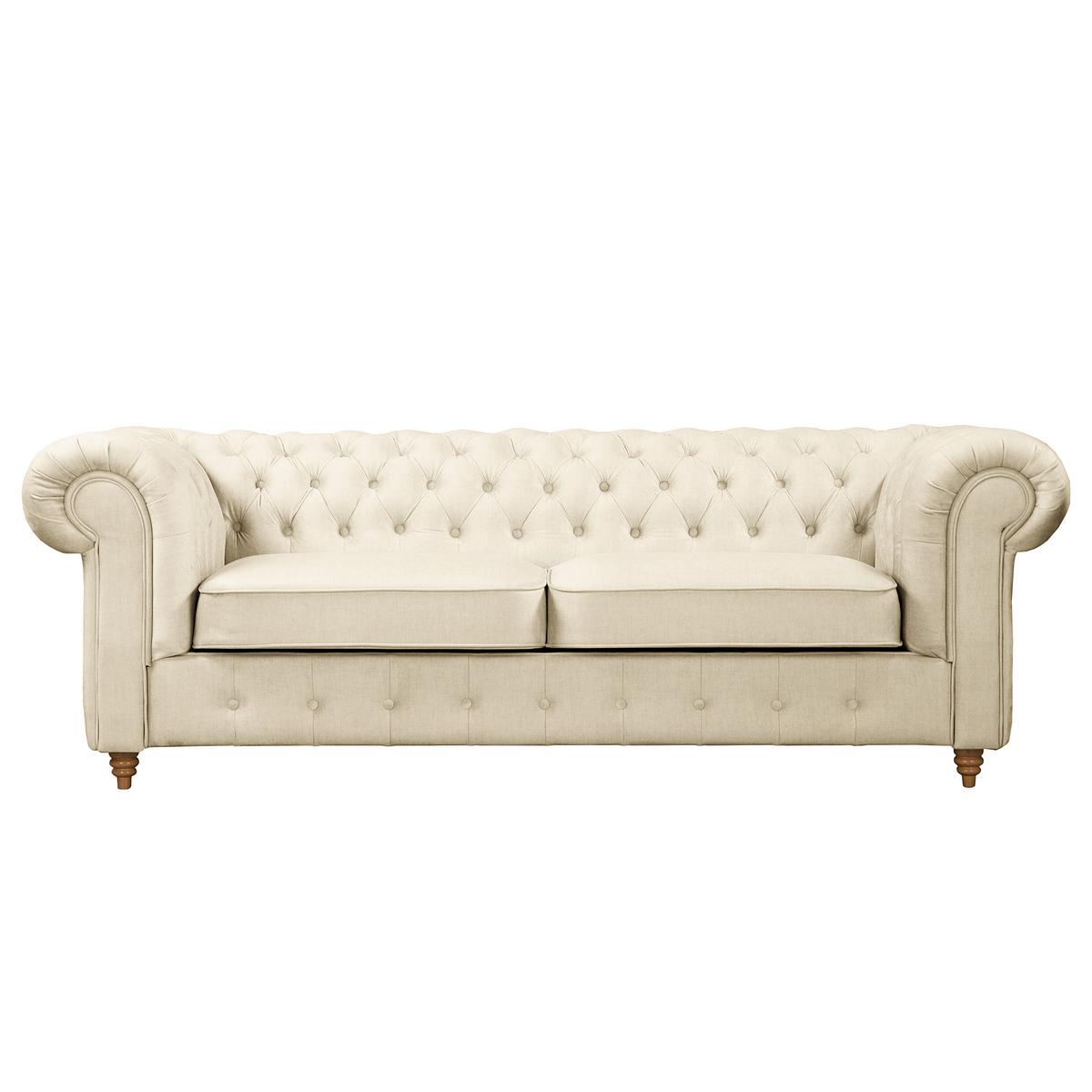 Schlafsofa Laura Creme, B: 218cm - Creme/Braun, Design, Textil (218/74/91cm) - P & B