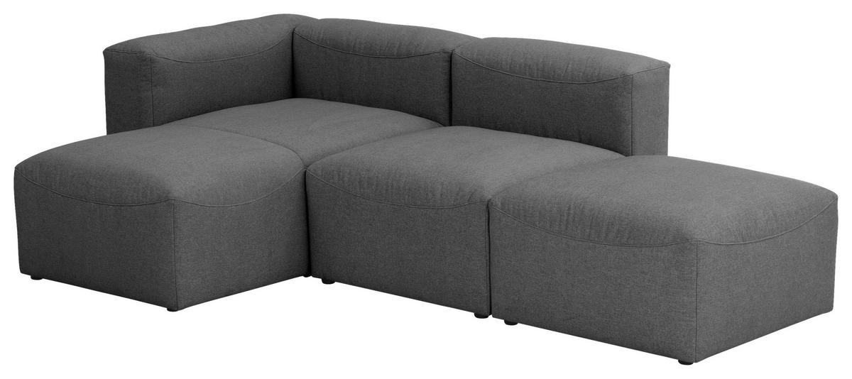Ecksofa Lena Anthrazit Flachgewebe - Anthrazit, Design, Textil (250/73/160cm) - Max Winzer
