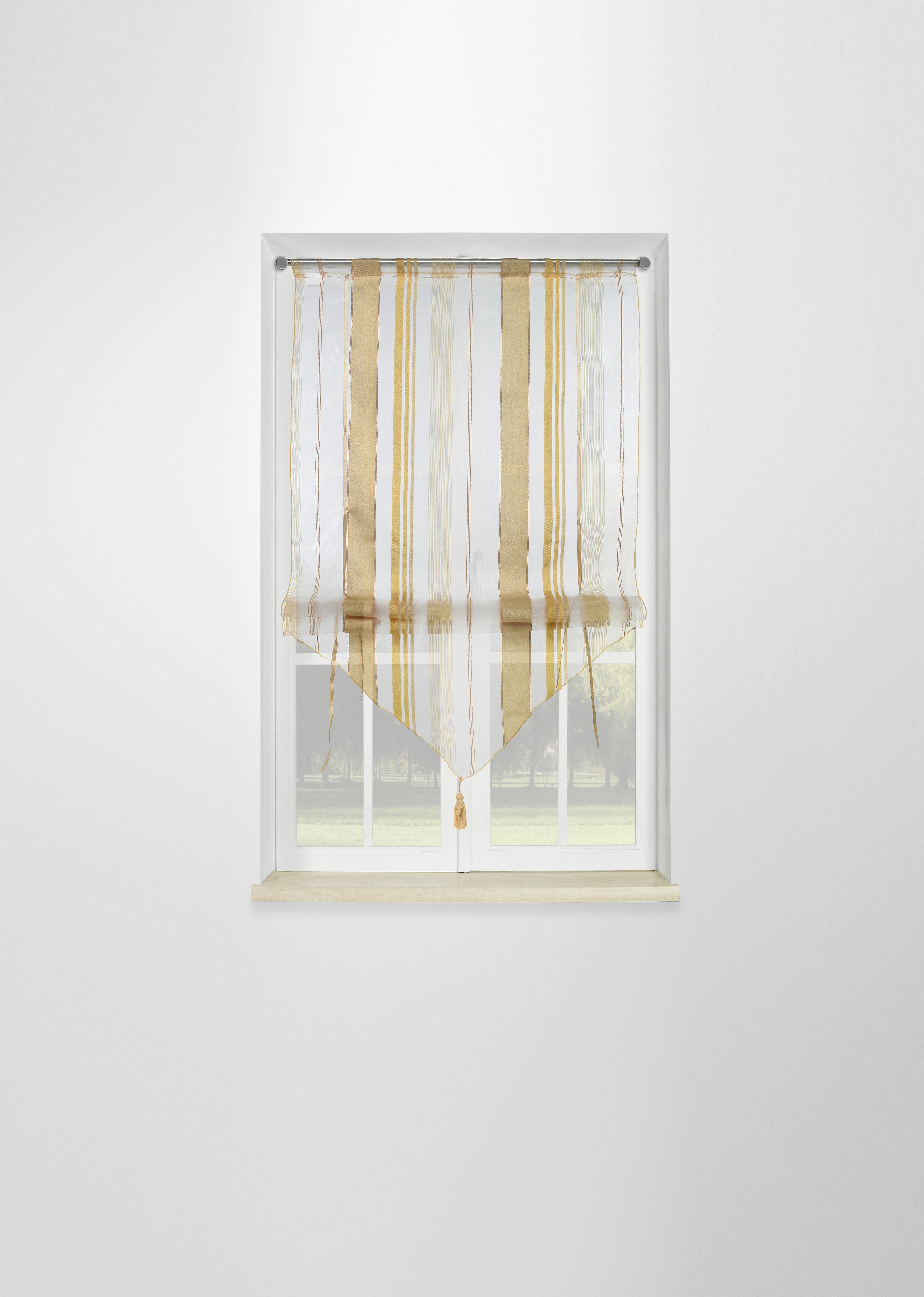 Vitrázsfüggöny Milou - barna/Pezsgő, Konventionell, textil (100/140cm) - Ondega