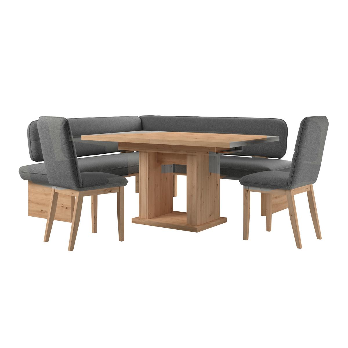 Eckbank Beluna Ii Webstoff Anthrazit, B: 170cm - Eichefarben/Anthrazit, KONVENTIONELL, Holz/Textil (170/212cm) - James Wood