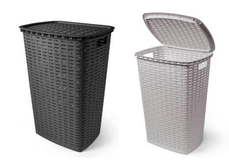 Szennyestartó Bella 54l - fekete/homokszínű, Basics, műanyag (45/34/60cm) - Ondega