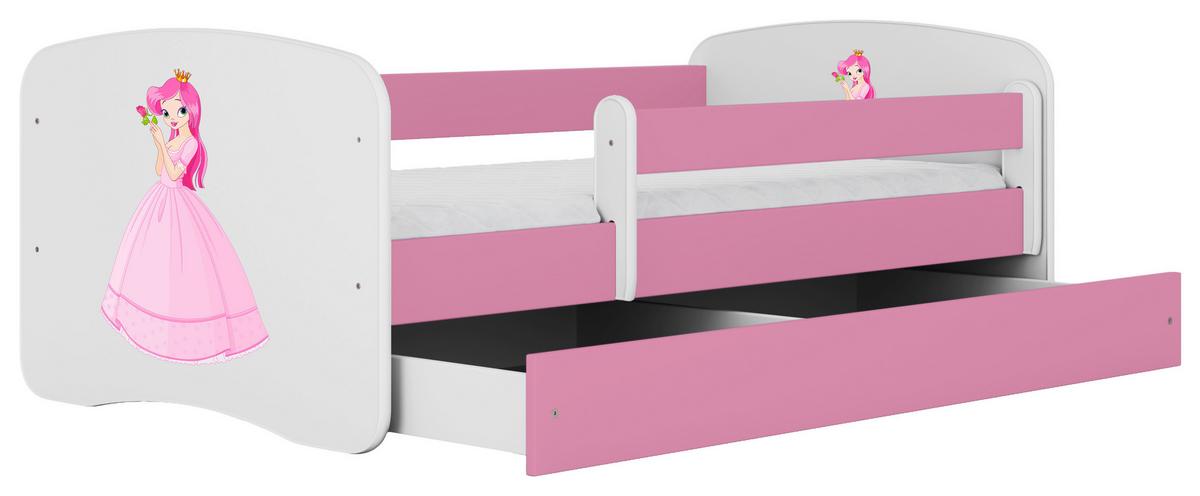 Kinder-/Juniorbett Babydreams inkl. Matratze 80x160 - Pink/Birkefarben, MODERN, Holz/Holzwerkstoff (80/160cm) - MID.YOU