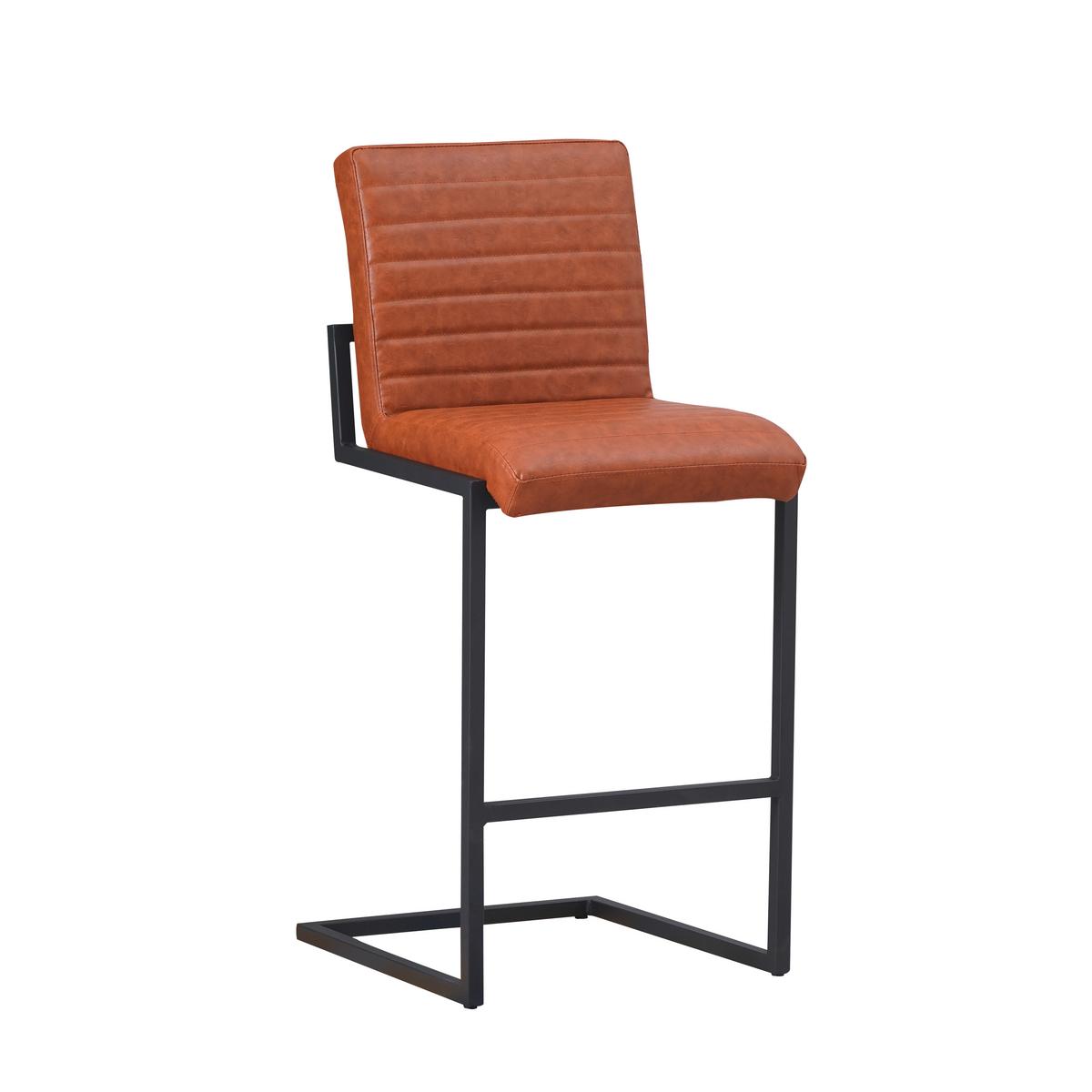 Barhocker-Set Donny Cognac B: 54 cm - Cognac/Schwarz, MODERN, Textil/Metall (54/100/58cm) - MID.YOU