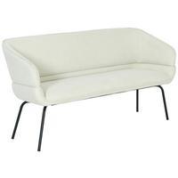Sitzbank Serena Leinenoptik Beige, B: 160 cm - Beige/Schwarz, KONVENTIONELL, Holz/Textil (160/87/62cm)