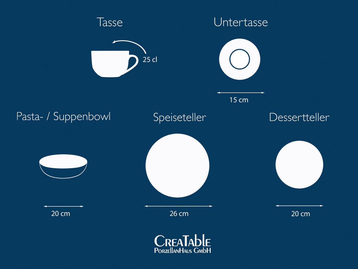 Kombiservice Chef Collection 30--Teilig. Schwarz , Weiß - Grauweiß/Schwarz, Basics, Keramik - Creatable