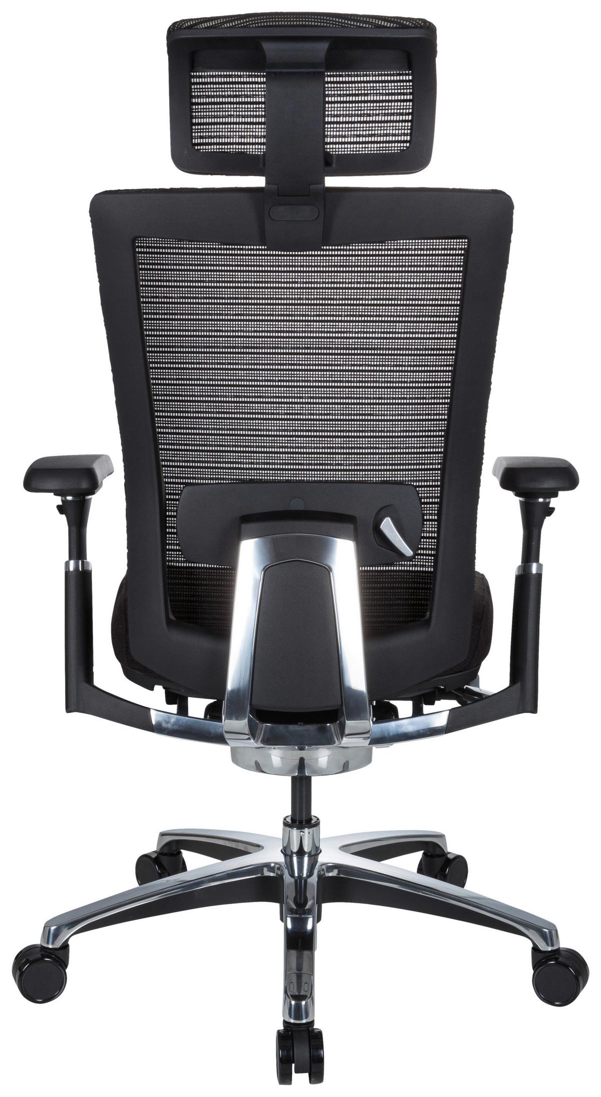 Drehstuhl Nova Pro I Schwarz - Silberfarben/Schwarz, MODERN, Kunststoff/Textil (65/133/60cm) - MID.YOU