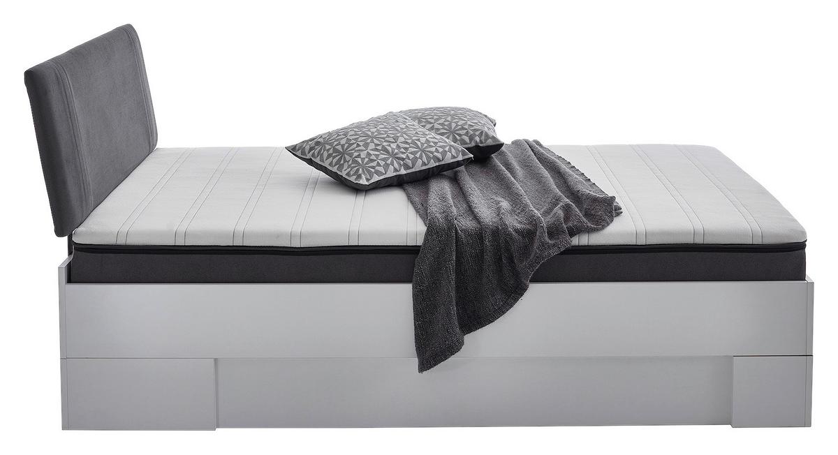 Futonbett Sandro Weiss 140x200cm - Weiß/Grau, Basics, Holzwerkstoff/Textil (204/144/98cm) - MID.YOU