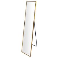 Stojací zrcadlo zlatá - barvy zlata, Moderní, kov/sklo (30/150/2,5cm)