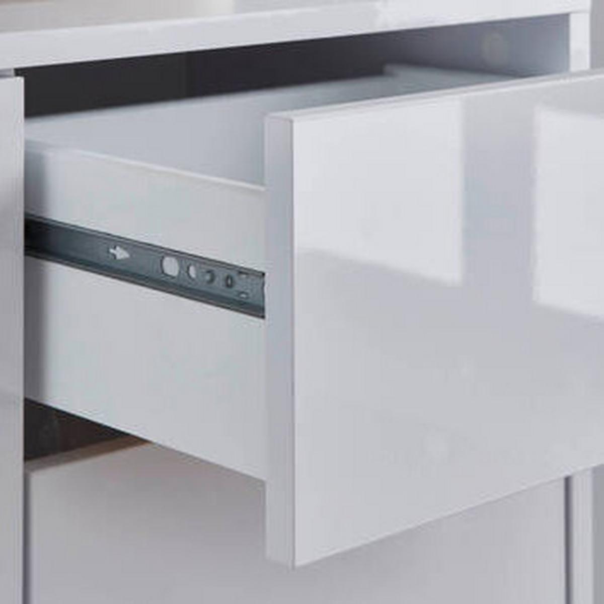 Sideboard Mailand Weiß/ Weiß Hg/eiche Dekor B: 184,5cm - Weiß Hochglanz/Schwarz, MODERN, Holzwerkstoff (184,5/73/33cm) - MID.YOU