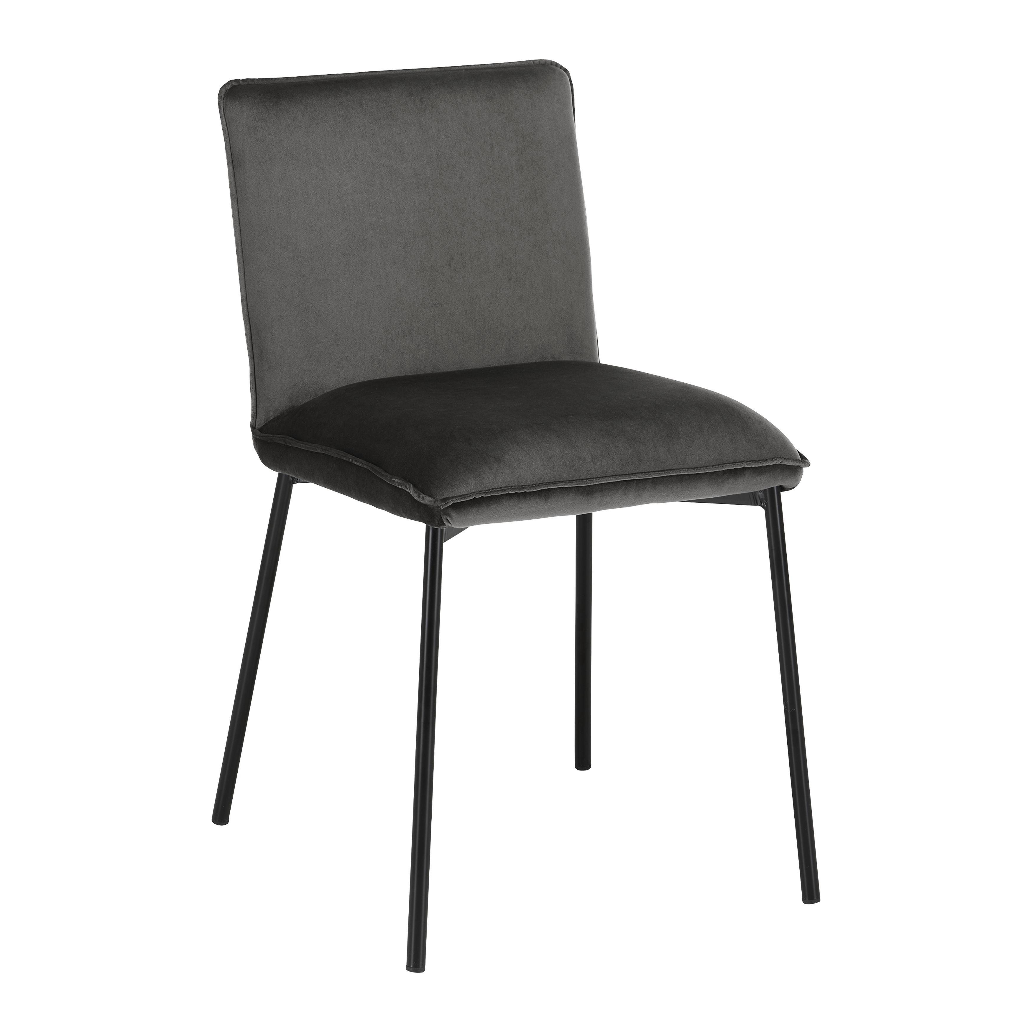 Stolička DARLA tmavosivá - čierna/tmavosivá, Modern, kov/drevo (49/81/55cm) - Bessagi Home