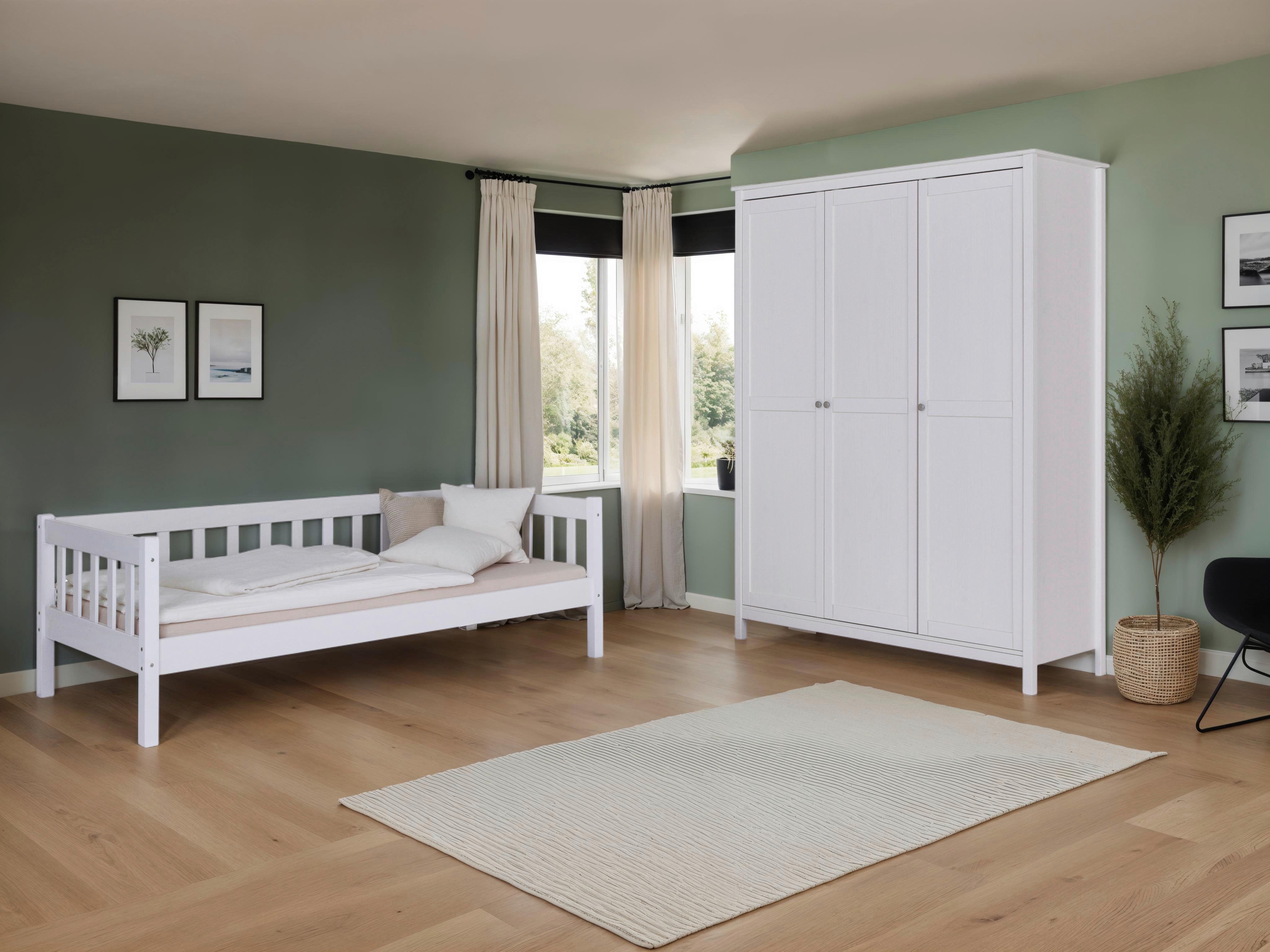 EINZELZIMMER Chilly Weiß 2-teilig - Weiß/Naturfarben, MODERN, Holz - MID.YOU