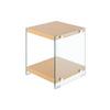 Beistelltisch mit Ablage Elementary Goldfarben - Klar/Goldfarben, Basics, Glas/Holzwerkstoff (35/35/45cm) - Kayoom