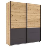 Schwebetürenschrank Bilbao Eiche Artisan/Grau B: 181 cm - Eiche Artisan/Grau, MODERN, Holzwerkstoff (181/210/62cm) - Rauch Möbel