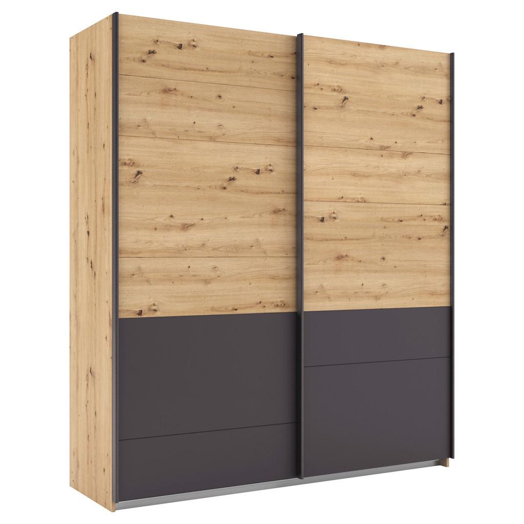 Schwebetürenschrank Bilbao Eiche Artisan/grau B: 181 Cm