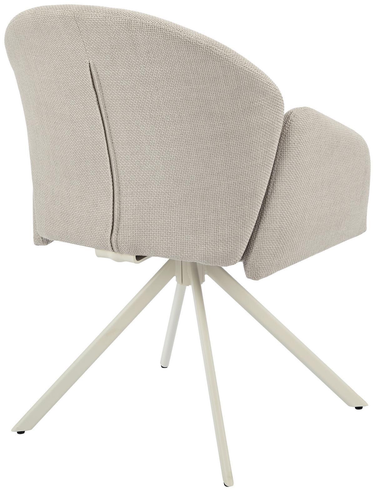 Armlehnstuhl Holly drehbar Webstoff Beige, B: 56,5 cm - Beige, MODERN, Textil/Metall (56,5/61/84cm)