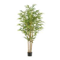 Kunstpflanze Grünpflanze H: 180 Cm - Schwarz/Naturfarben, Basics, Naturmaterialien/Kunststoff (180cm) - P & B