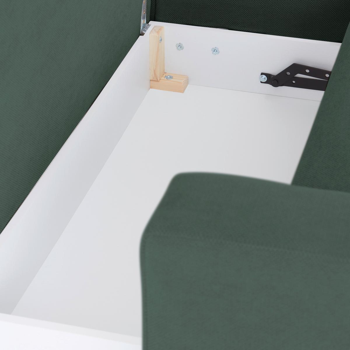 Ecksofa Bergamo - Waldgrün/Schwarz, MODERN, Textil (238/162cm) - Ondega