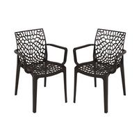 GARTENSTUHL-SET STUHL CALVERA,SCHWARZ, 2ER SET - Schwarz, MODERN, Kunststoff (58/81/52cm) - Gardenson