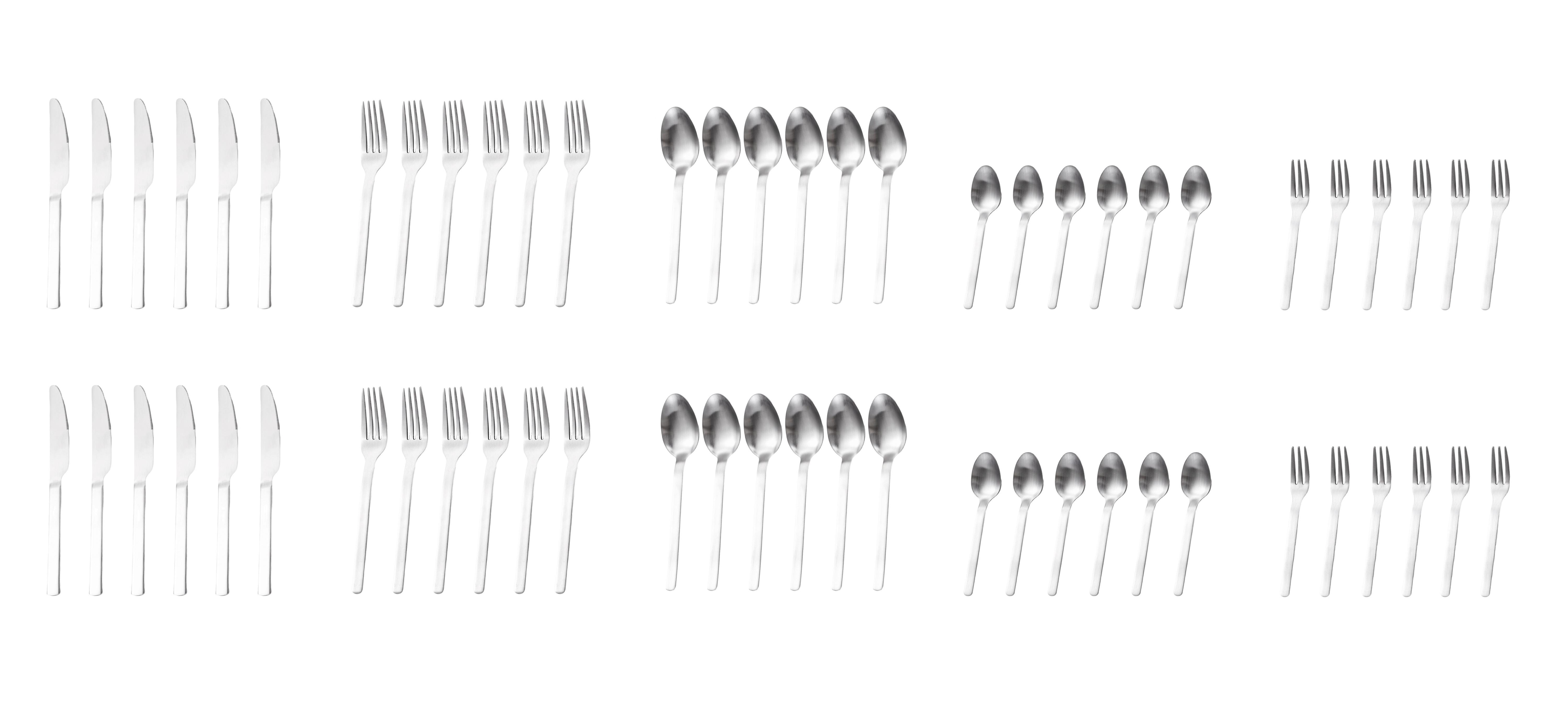 Besteckset Angelini 30-Teilig - Silberfarben, Basics, Metall (2,08kg) - Echtwerk