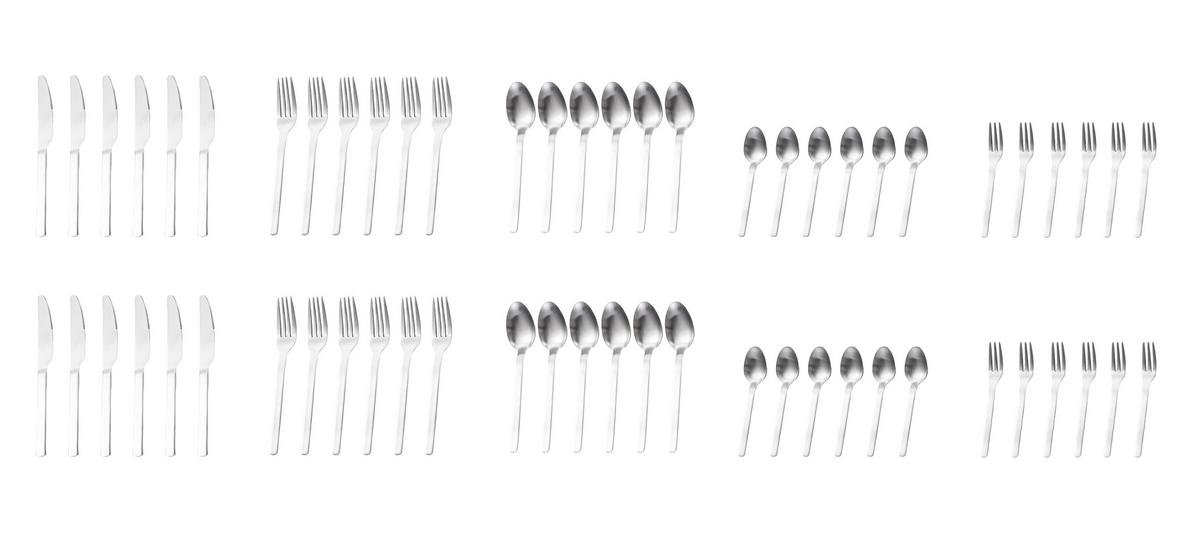 Besteckset Angelini 30-Teilig - Silberfarben, Basics, Metall (2,08kg) - Echtwerk