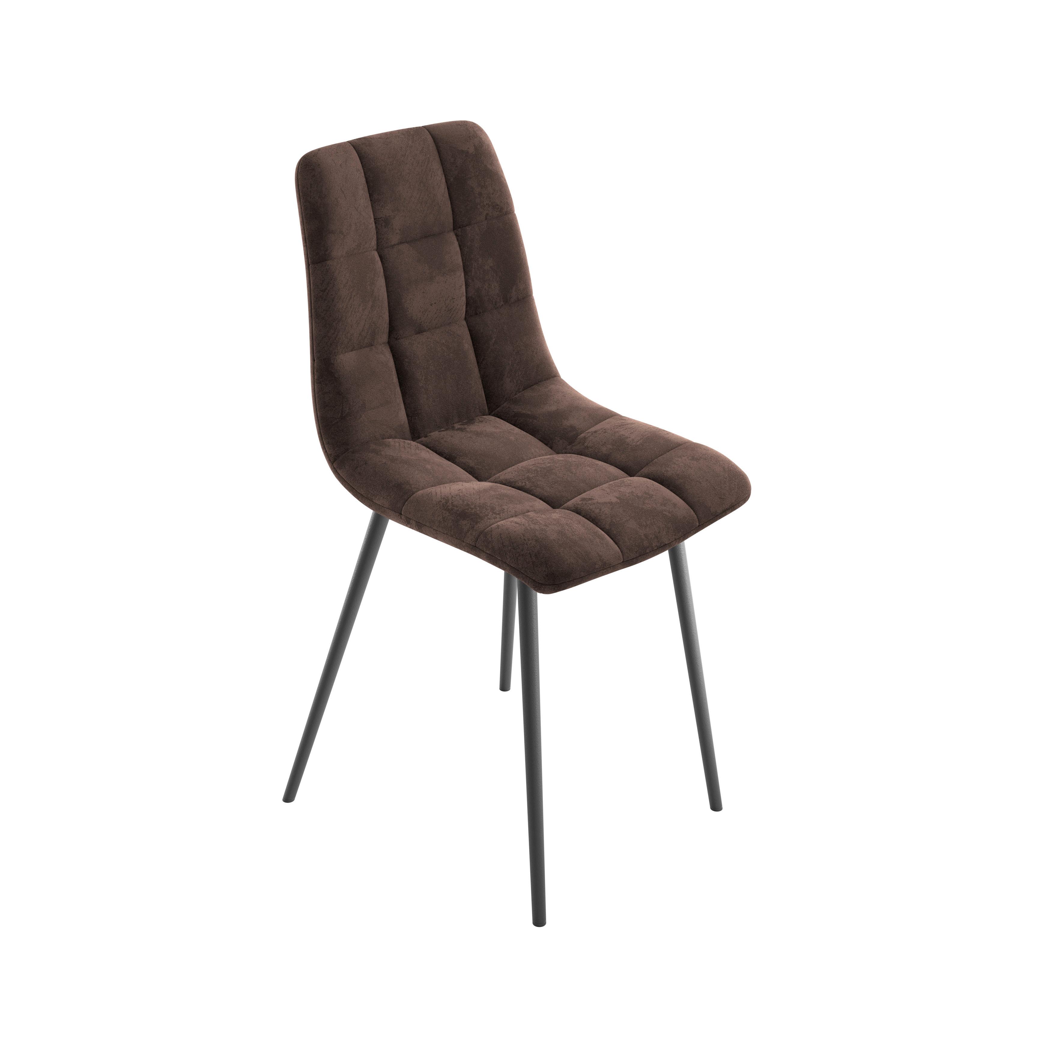 Vierfußstuhl Lech Braun Echtholz Beine - Schwarz/Braun, KONVENTIONELL, Holz/Textil (45/88/55cm)