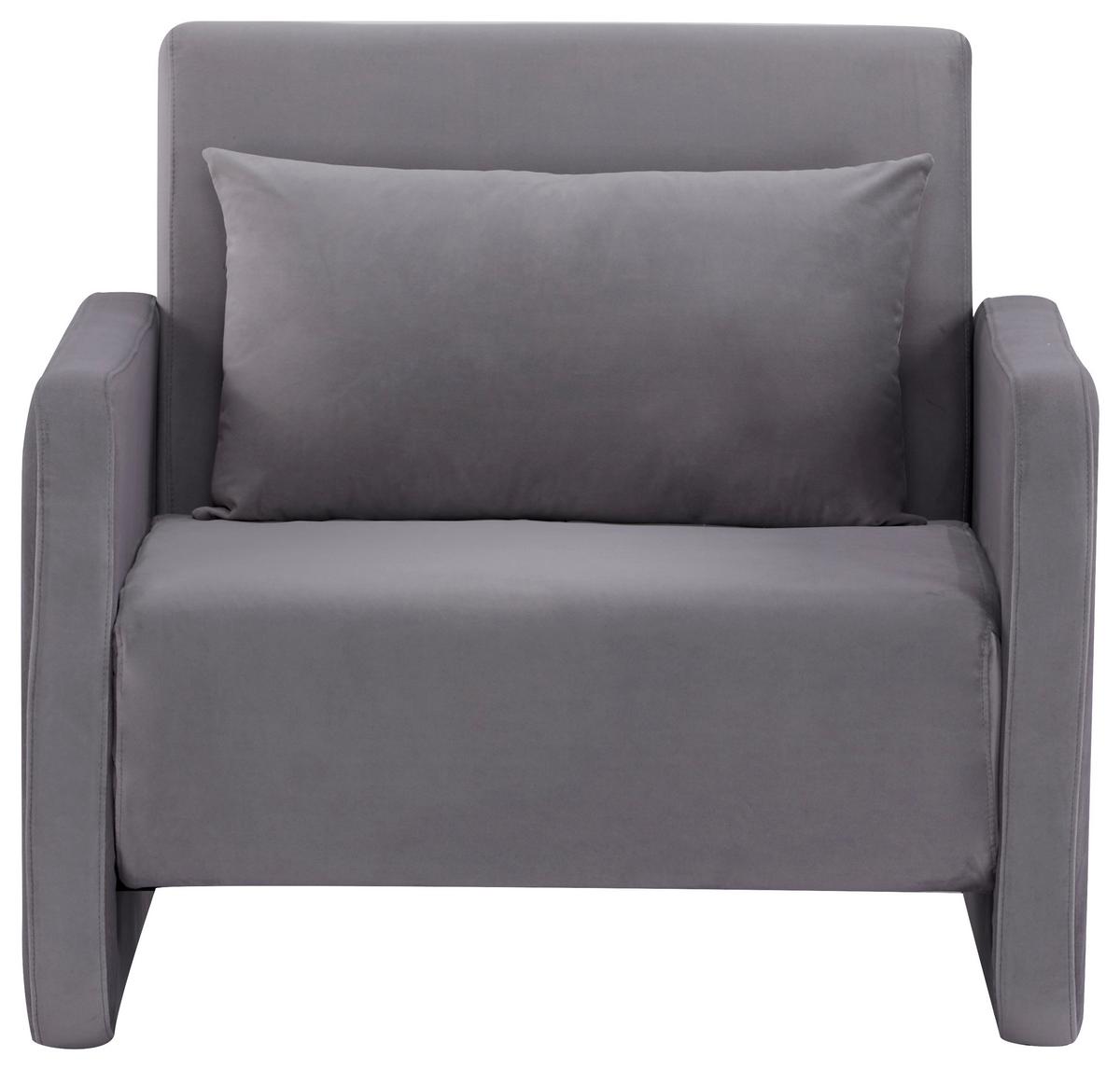 Polstersessel Mit Armlehnen York Stoffbezug Grau - Schwarz/Grau, Design, Holz/Textil (93/83/85cm) - Livetastic