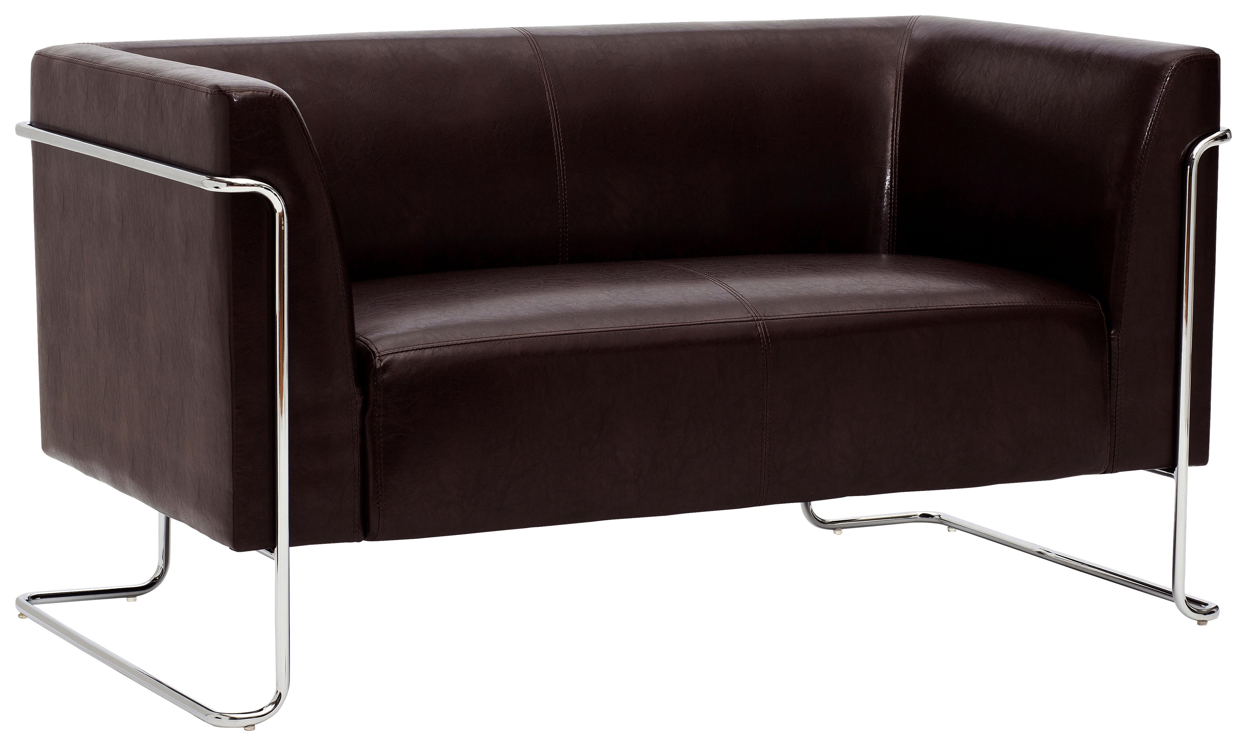 2-sitzer-sofa Curacao Braun Curacao - Dunkelbraun/Silberfarben, MODERN, Textil (130/71/74cm) - MID.YOU