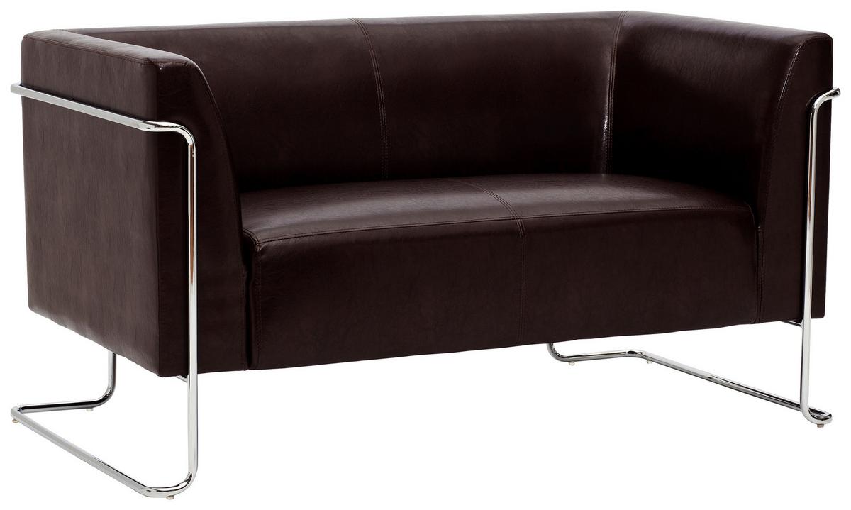 2-sitzer-sofa Curacao Braun Curacao - Dunkelbraun/Silberfarben, MODERN, Textil (130/71/74cm) - MID.YOU