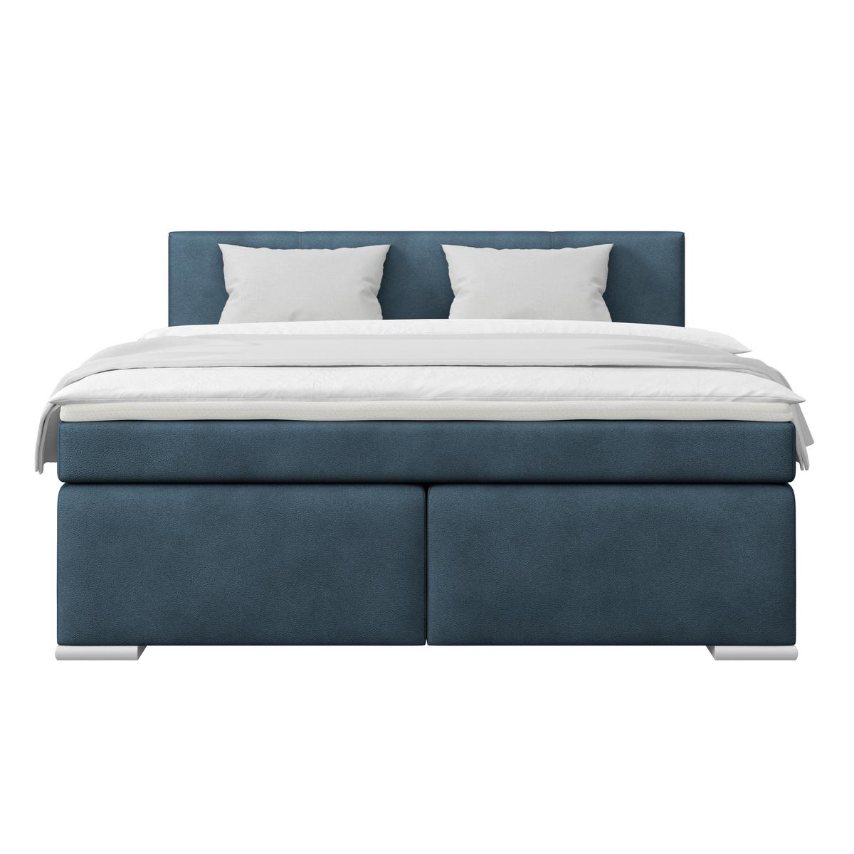 Boxspringbett Mira 1 - Dunkelblau, Basics, Holz/Kunststoff (160/200cm)