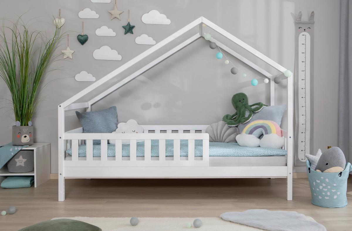 Hausbett Lou Weiß B: 90 Cm - Weiß/Naturfarben, MODERN, Holz (90/200cm) - MID.YOU