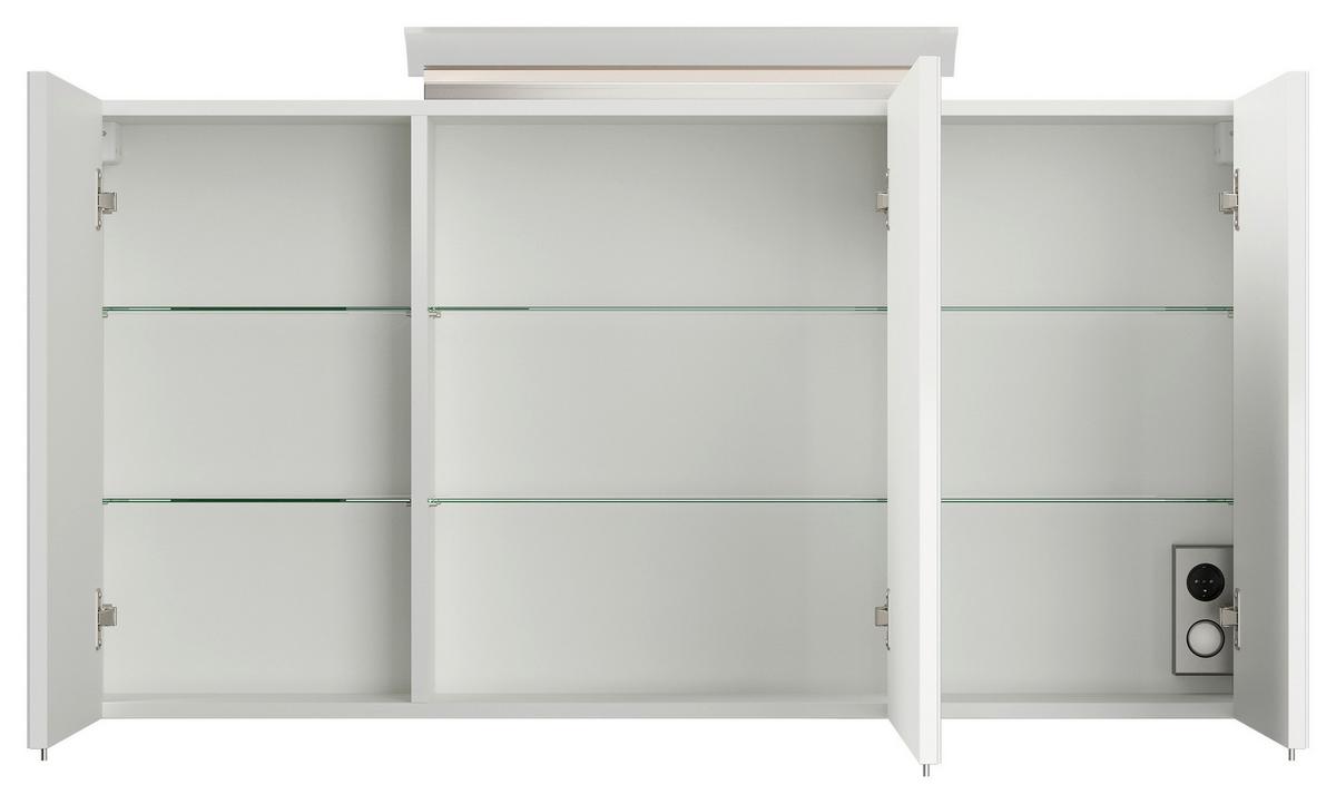 BADEZIMMER Limes, Weiß HG B:120 cm - Weiß Hochglanz/Weiß, Basics, Holzwerkstoff/Stein (120cm) - MID.YOU