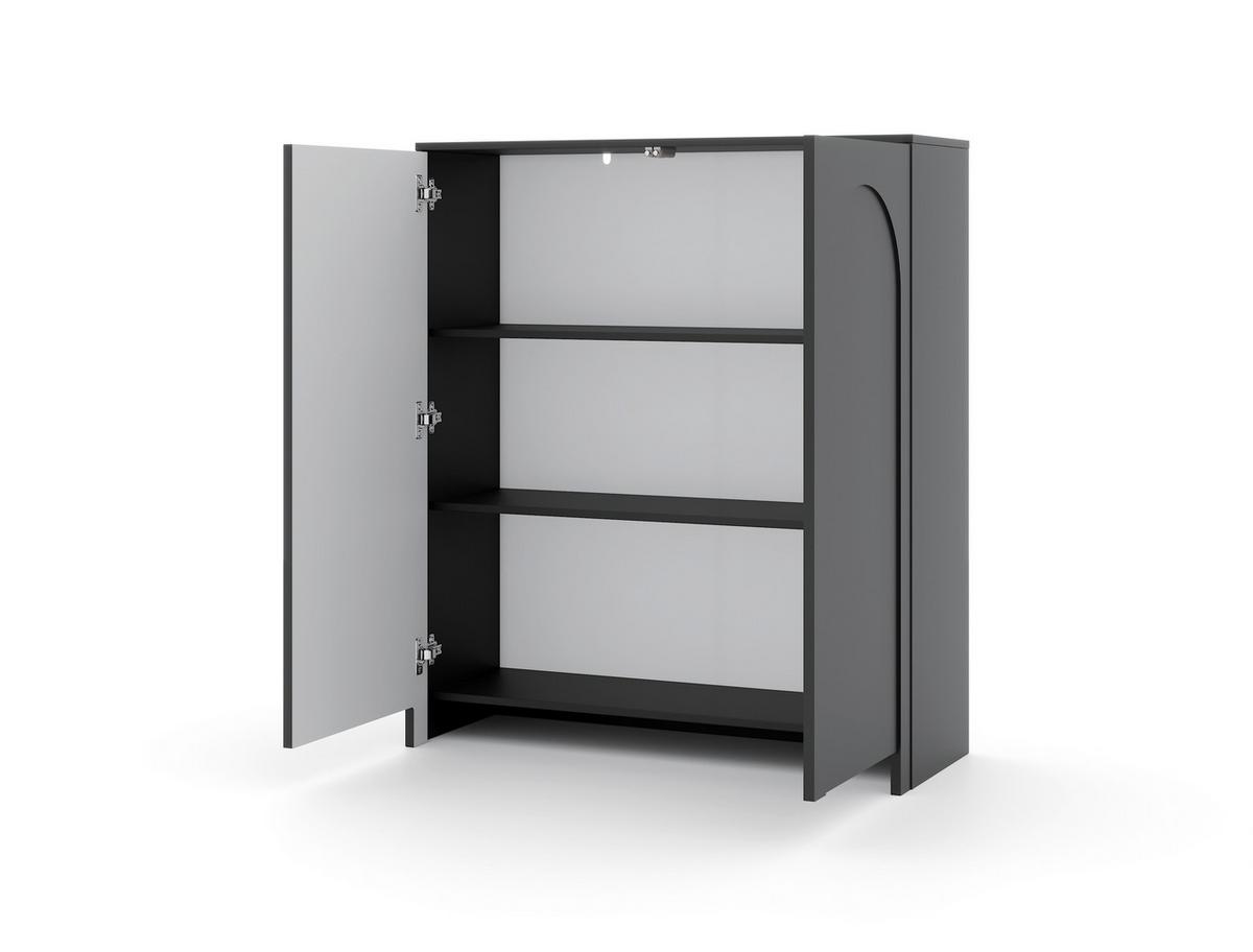 Černá komoda, bezúchytkové otevíraní, š: 100cm - černá, Design, kompozitní dřevo (100/117/35cm)