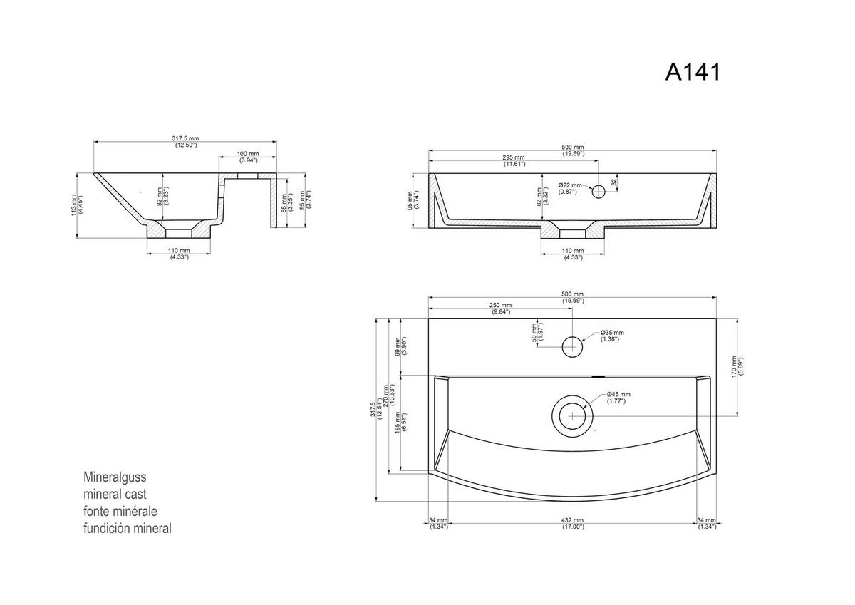 Gästebad Cubi Eiche Dekor B: 50 cm - Eichefarben/Weiß, MODERN, Holzwerkstoff/Stein (50cm) - MID.YOU