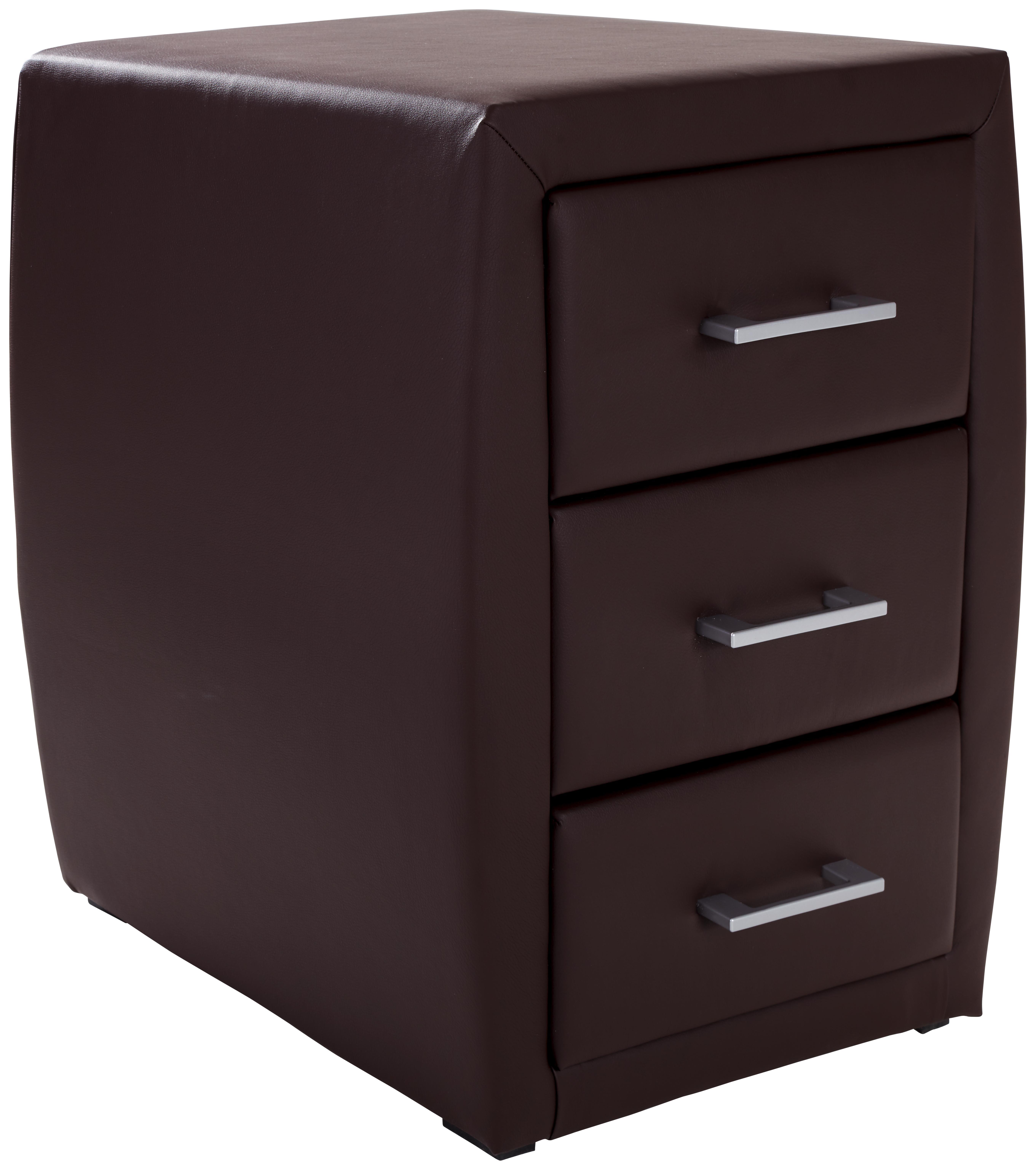 Nachtkästchen Riva Dunkelbraun - Dunkelbraun/Schwarz, MODERN, Holzwerkstoff/Kunststoff (52/66/46cm) - Luca Bessoni