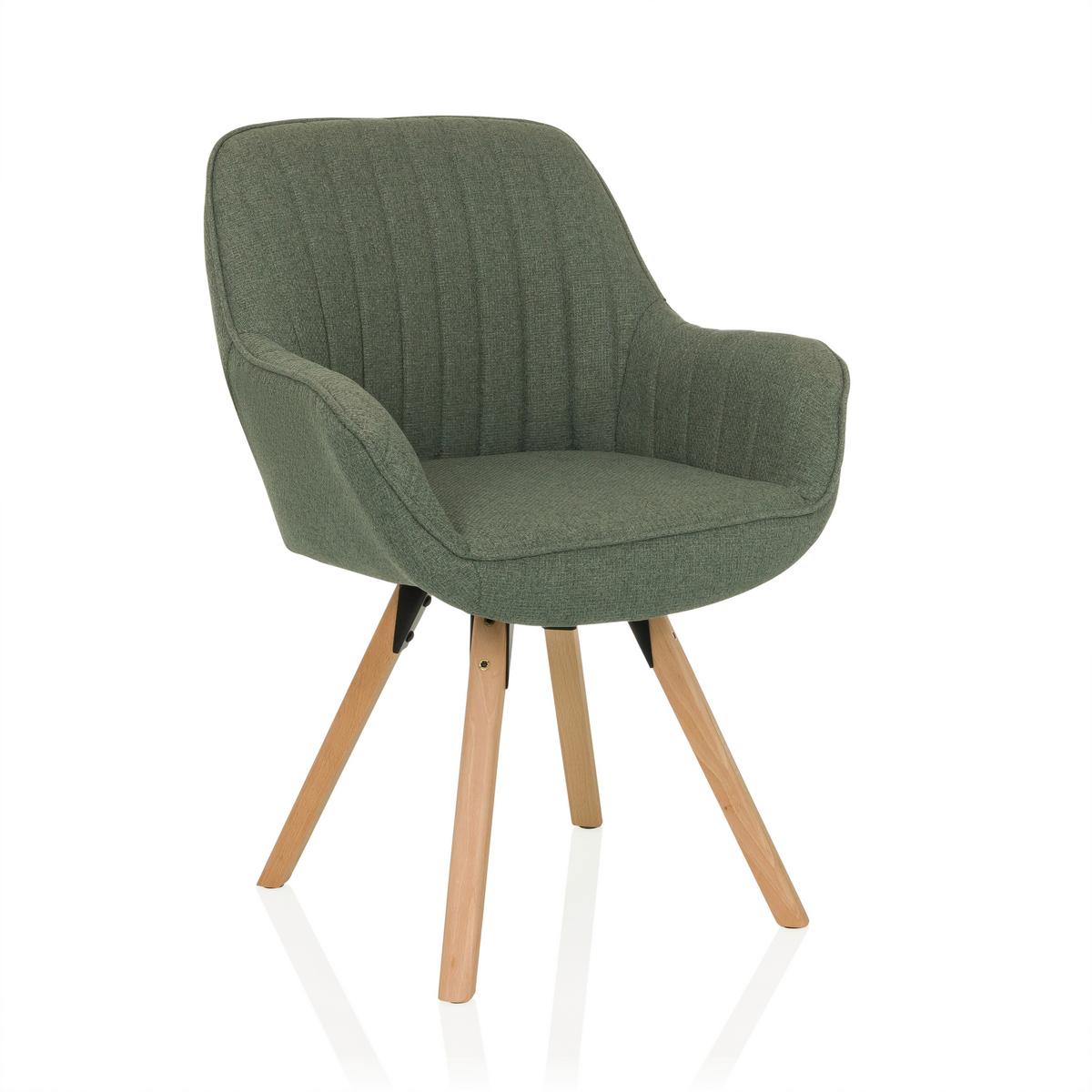 Armlehnstuhl Scandi Ted Mintgrau B: 56 cm - Mintgrau/Buchefarben, MODERN, Holz/Textil (56/84/62cm) - MID.YOU