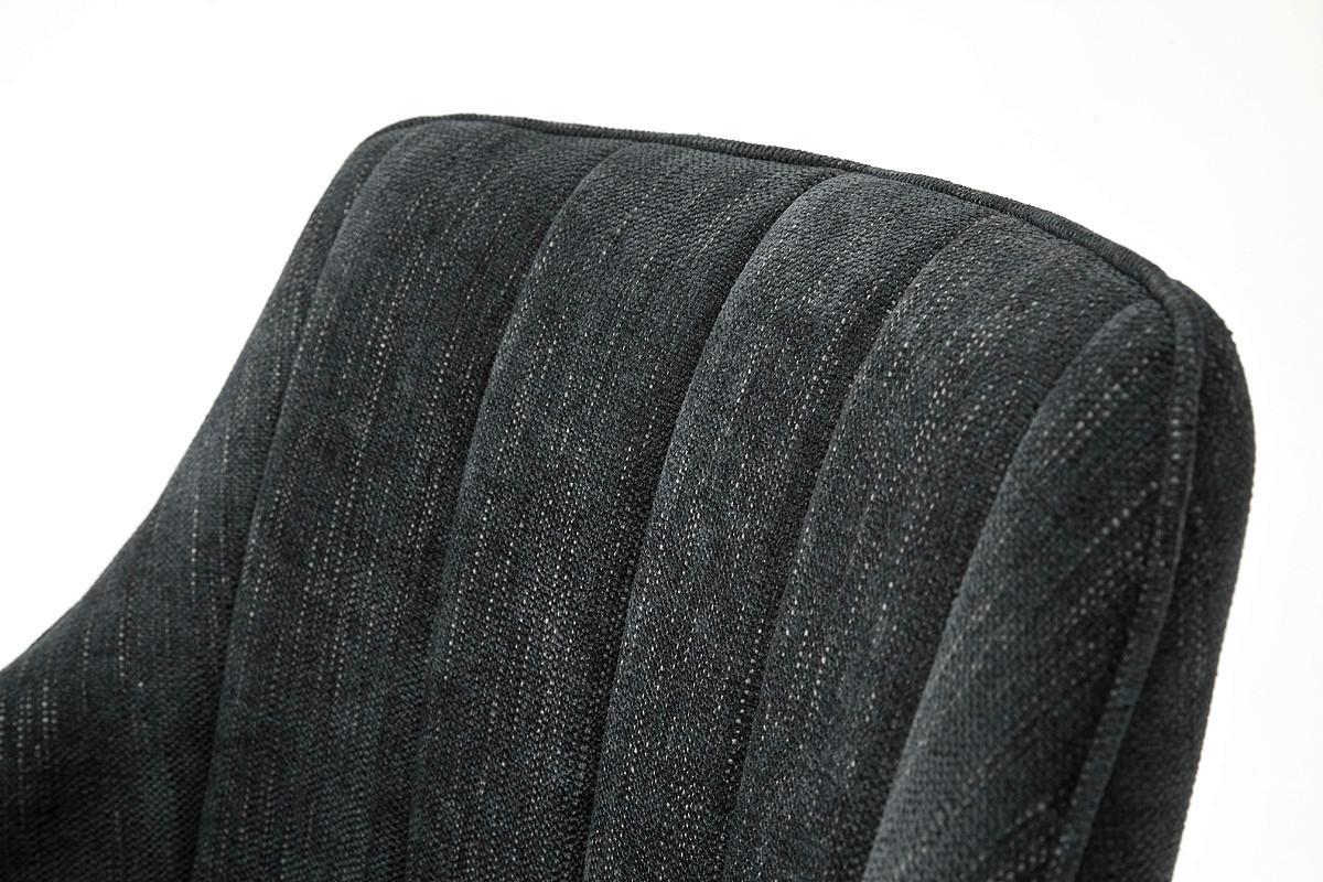 Armlehnstuhl Sassello Chentille Anthrazit 180°drehb. - Anthrazit/Schwarz, KONVENTIONELL, Textil/Metall (60/87/61cm)