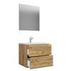 Badezimmer Badinos 3-Teilig Honigeiche B: 60 cm - Honigeiche/Weiß, MODERN, Keramik/Holzwerkstoff (60cm) - MID.YOU