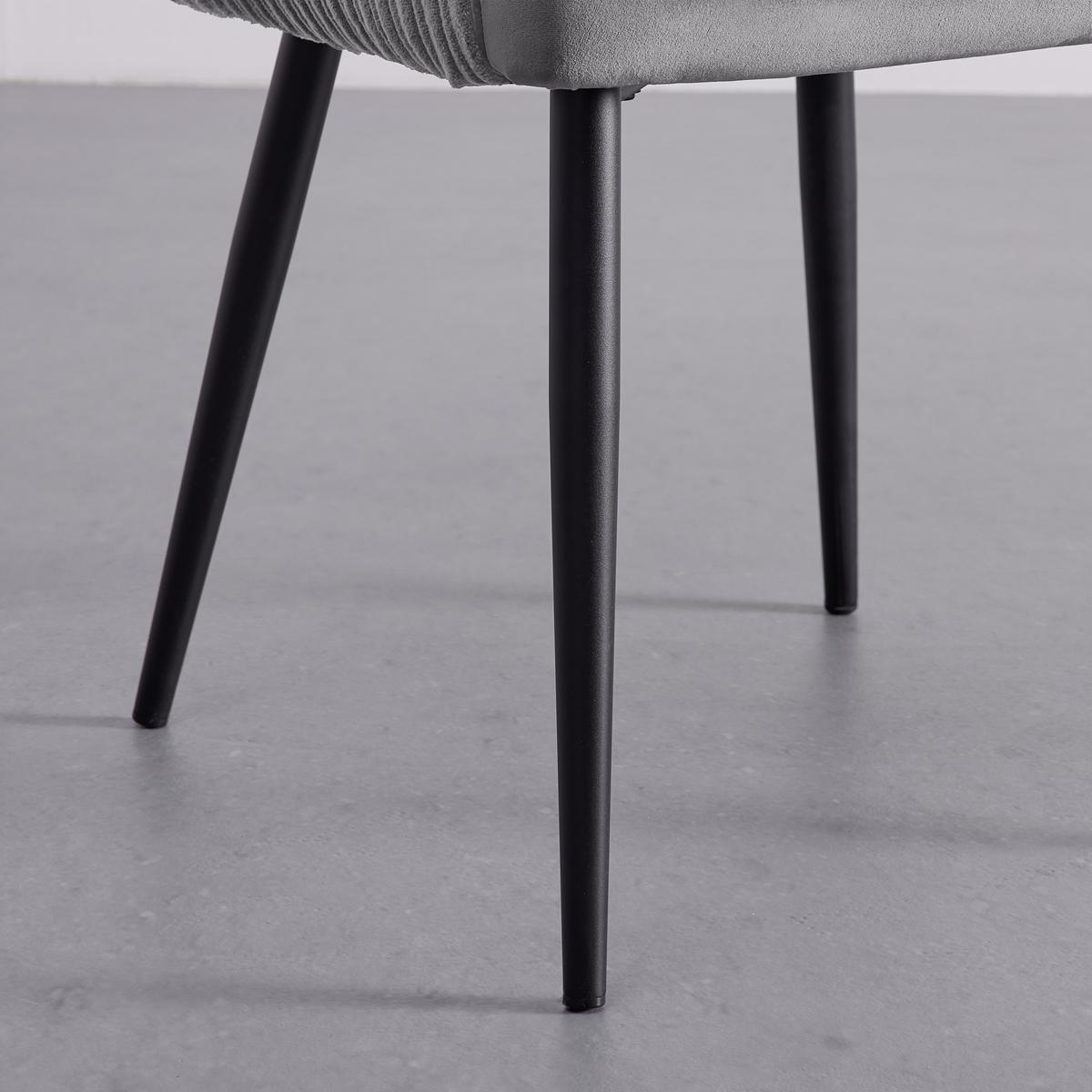 Zamatová stolička Caria sivá - čierna/svetlosivá, Modern, kov/drevo (57/89/60cm) - Bessagi Home